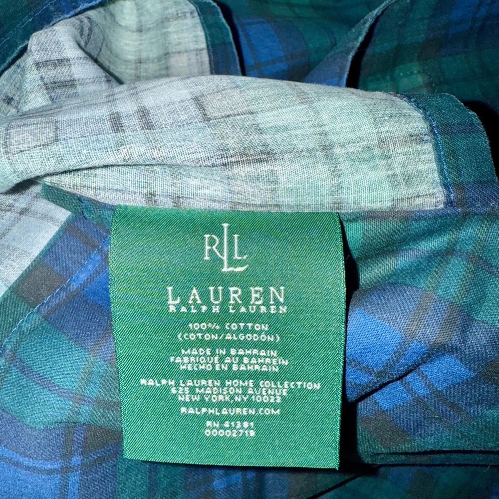 Vintage Lauren Ralph Lauren Tartan Plaid Yarn-Dyed King Pillow Shams! - Picture 8 of 8